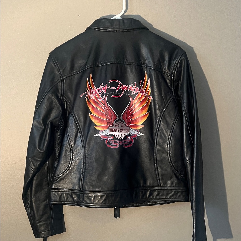 Vintage Harley-Davidson paradise flare Black Leather Jacket size large